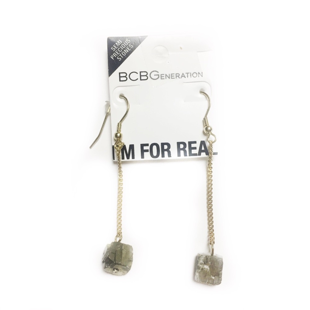 BCBGENERATION EARRINGS GOLD TONE SEMI PRECIOUS GEM
